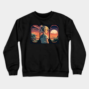 Cyberpunk Anime Girl Futuristic Crewneck Sweatshirt